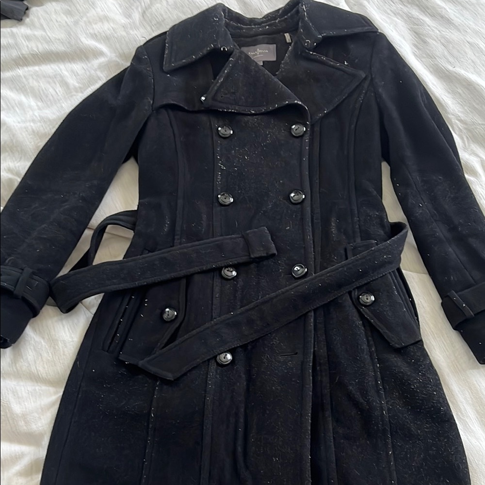 Black Double-Breasted Women's Coat